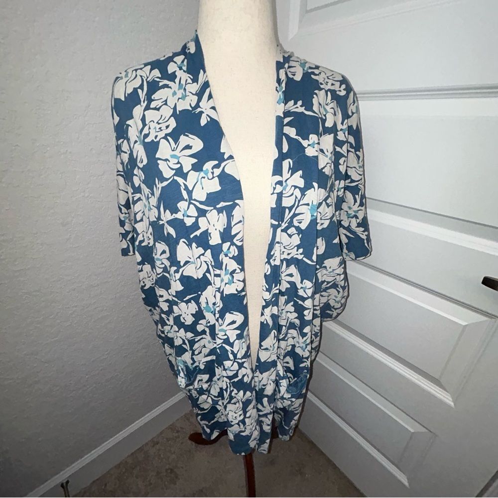 Natural by Known Supply Floral Print Open Front Kimono Top